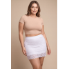 Jupe courte blanche avec jupon en dentelle florale - Camélia