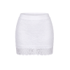 Jupe courte blanche avec jupon en dentelle florale - Camélia