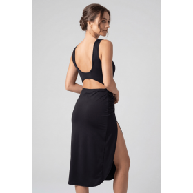 Robe Noire Anastasia à Dos Nu par Be Liliy