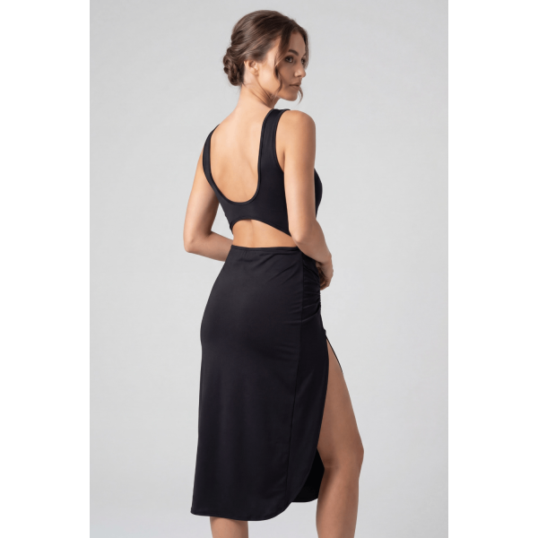 Robe Noire Anastasia à Dos Nu par Be Liliy