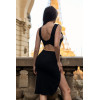 Robe Noire Anastasia à Dos Nu par Be Liliy
