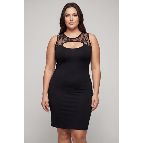 Robe noire Lora sexy courte en dentelle florale – Be Lily
