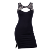 Robe noire Lora sexy courte en dentelle florale – Be Lily