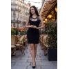 Robe noire Lora sexy courte en dentelle florale – Be Lily