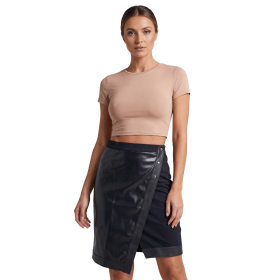 Jupe longue simili cuir noire Frida – Be Lily