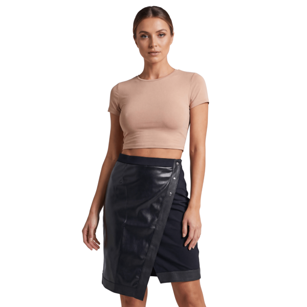 Jupe longue simili cuir noire Frida – Be Lily