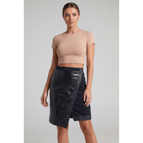 Jupe longue simili cuir noire Frida – Be Lily