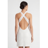 Robe blanche simili cuir bretelles croisées Margot – Be Lily