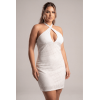 Robe blanche simili cuir bretelles croisées Margot – Be Lily