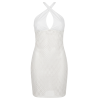 Robe blanche simili cuir bretelles croisées Margot – Be Lily