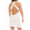 Robe blanche simili cuir bretelles croisées Margot – Be Lily