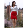 Jupe Longue Rouge Catalina en Dentelle Florale par Be Lily