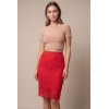 Jupe Longue Rouge Catalina en Dentelle Florale par Be Lily