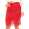 Jupe Longue Rouge Catalina en Dentelle Florale par Be Lily