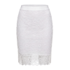 Jupe longue blanche avec jupon en dentelle florale Catalina