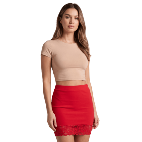 Jupe courte rouge Marina – Be Lily