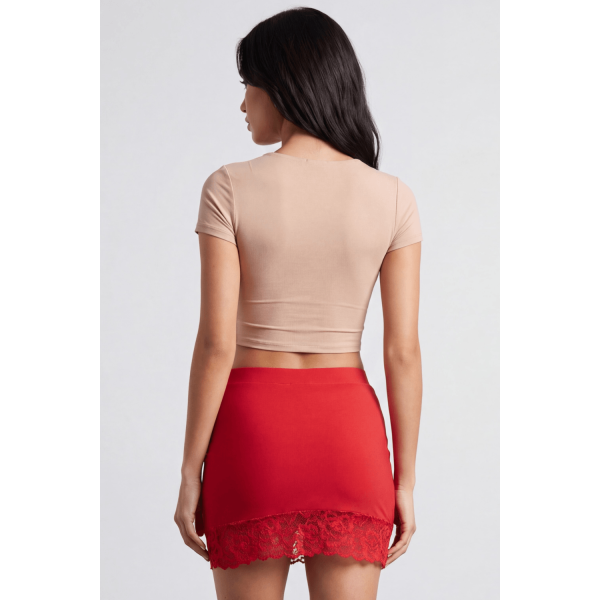 Jupe courte rouge Marina – Be Lily
