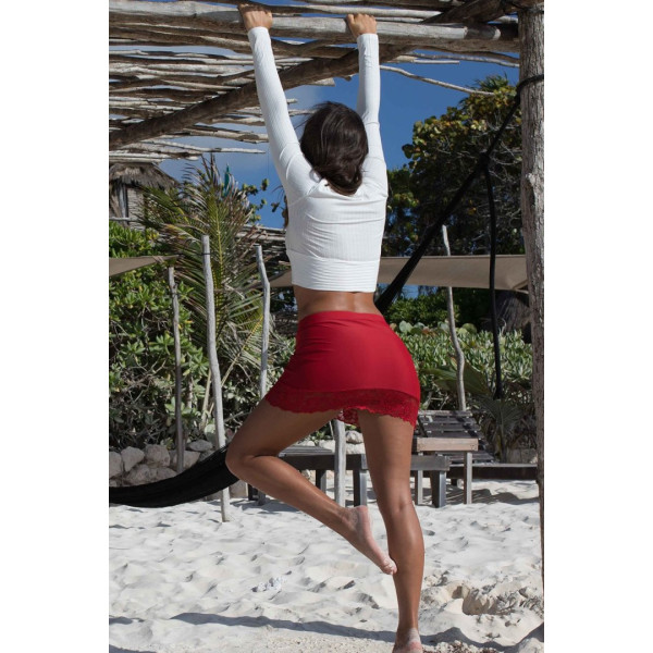 Jupe courte rouge Marina – Be Lily
