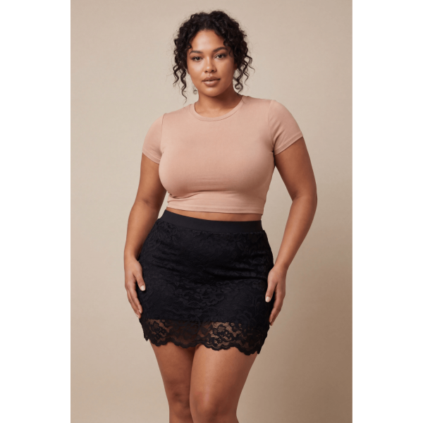 Jupe Sexy Noire Camélia – Dentelle Élégante Be Lily