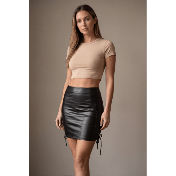 Jupe Longue Simili Cuir Noir Paloma – Be Lily by Lookme
