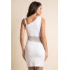 Robe Blanche Col Asymétrique « Paola » – Élégance Sensuelle