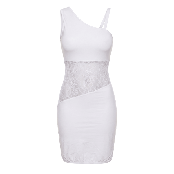 Robe Blanche Col Asymétrique « Paola » – Élégance Sensuelle