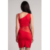 Robe Rouge Col Asymétrique « Paola » – Glamour Passionnel