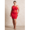 Robe Rouge Col Asymétrique « Paola » – Glamour Passionnel