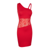 Robe Rouge Col Asymétrique « Paola » – Glamour Passionnel