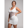 Robe blanche large décolleté dentelle Olivia – Be Lily