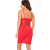 Robe Rouge Emilia Décolleté Dentelle – Be Lily