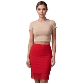 Jupe longue rouge moulante Maria – Be Lily