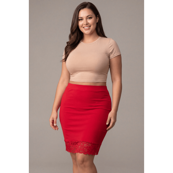 Jupe longue rouge moulante Maria – Be Lily