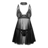Donarella babydoll et String - Noire - NP