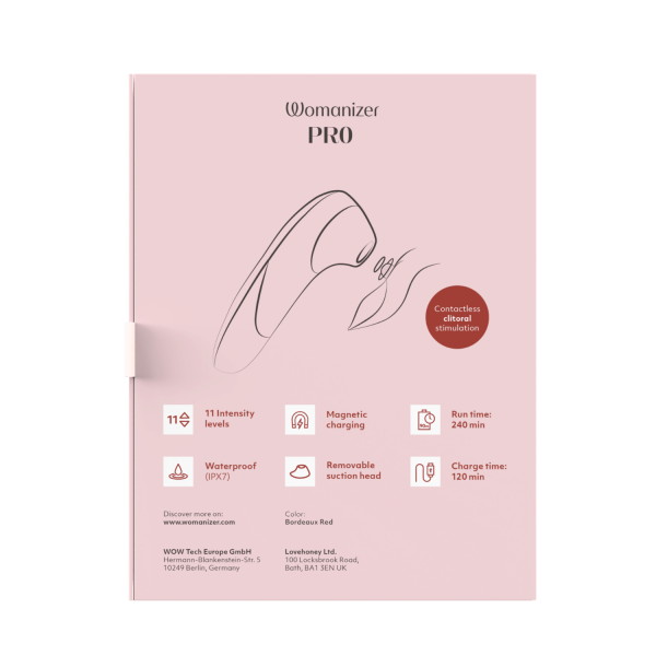 Stimulateur clitoridien sans contact  Pro rouge 11 intensités – Womanizer