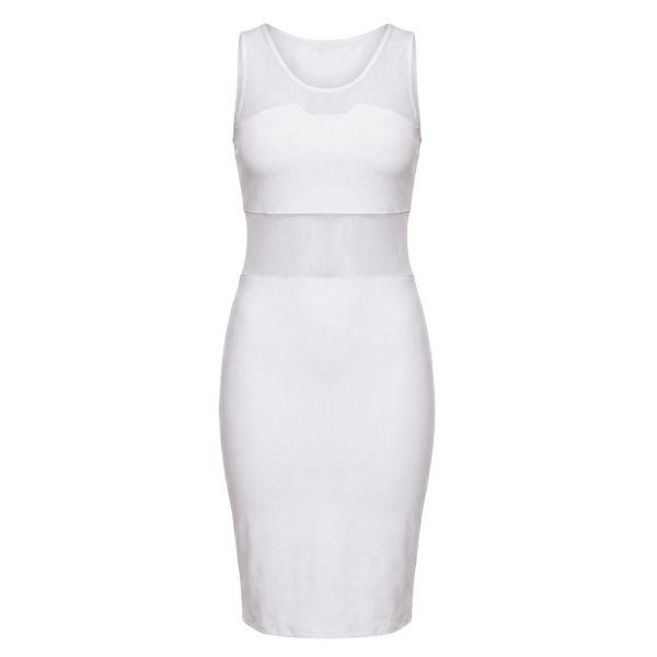 Robe Blanche Transparence Élégante – Charme Angélique