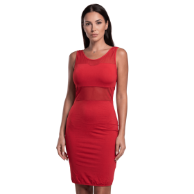 Robe Rouge Sensuelle en Maille Transparente – Be Lily