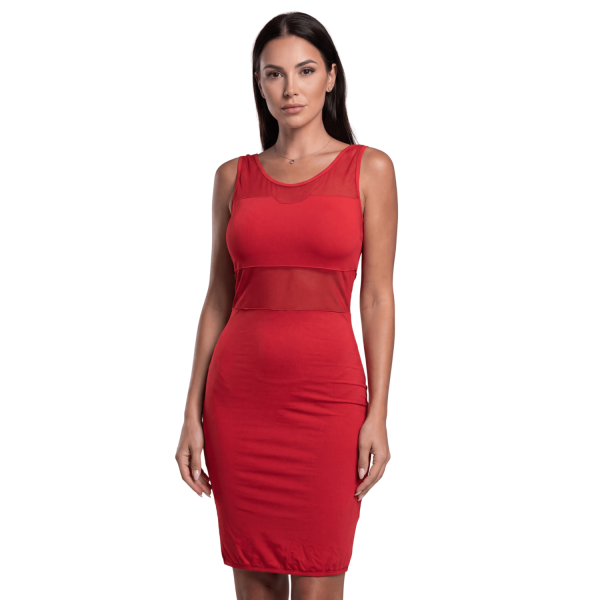 Robe Rouge Sensuelle en Maille Transparente – Be Lily