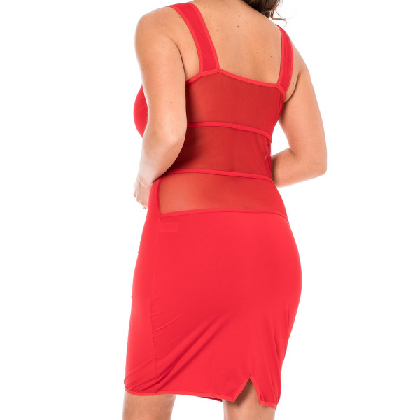 Robe Rouge Sensuelle en Maille Transparente – Be Lily