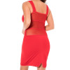 Robe Rouge Sensuelle en Maille Transparente – Be Lily