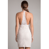 Robe blanche en simili cuir et dentelle Sophia - Élégance et Séduction