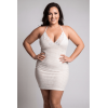 Robe blanche en simili cuir et dentelle Sophia - Élégance et Séduction