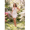 Robe blanche en simili cuir et dentelle Sophia - Élégance et Séduction