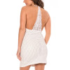 Robe blanche en simili cuir et dentelle Sophia - Élégance et Séduction
