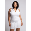 Robe Blanche Adriana à Capuche – Résille & Bandeau Sexy
