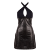 Robe Noire en Simili Cuir Margot - Élégance Sensuelle et Provocante