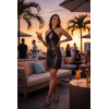 Robe Noire en Simili Cuir Margot - Élégance Sensuelle et Provocante