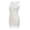 Robe Simili Cuir & Dentelle Blanche – Be Lily