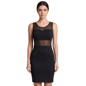 Robe Noire Transparente & Opaque – Glamour Chic