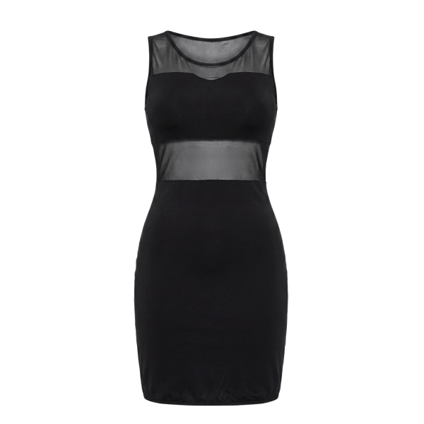 Robe Noire Transparente & Opaque – Glamour Chic